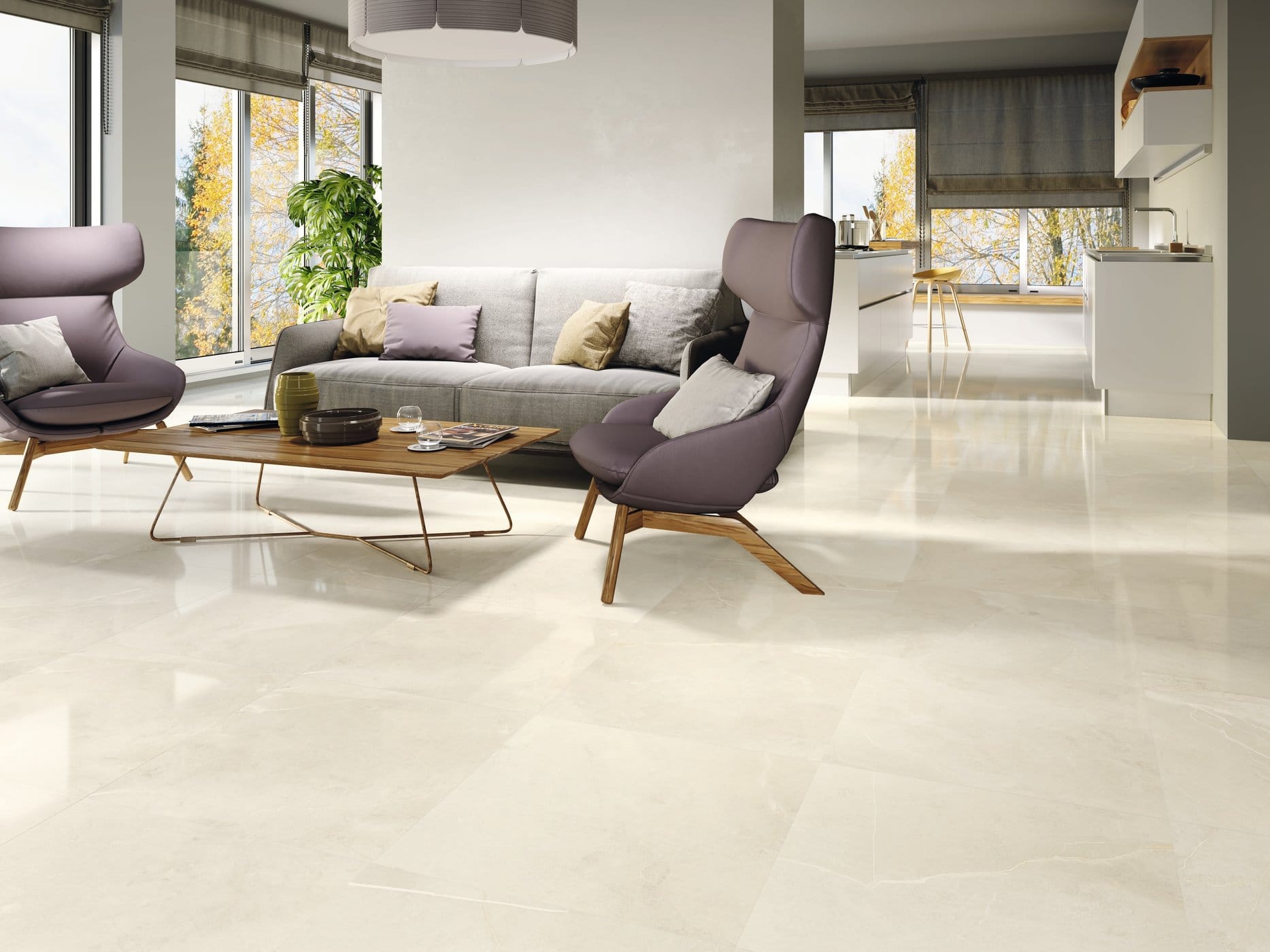 60x60 GHOTEDRESA CREAM BRILLANT RECTIFIE /m² – Image 2