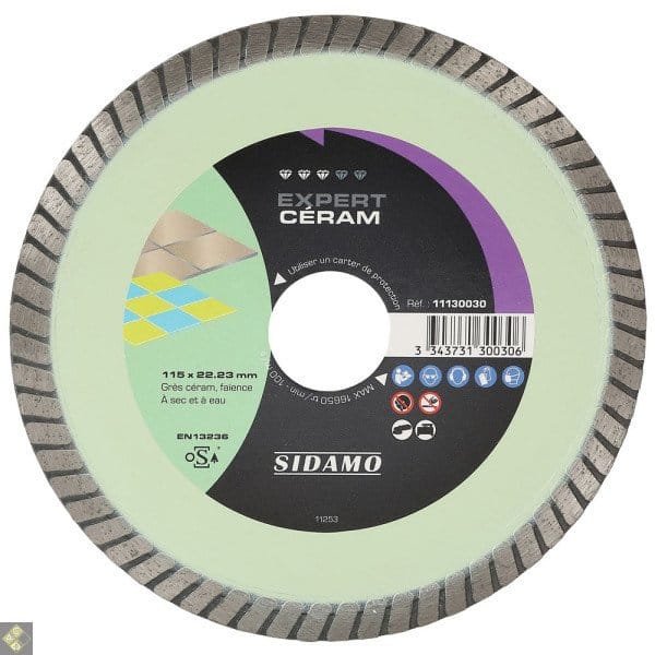 Sidamo - Disque diamant EXPERT CÉRAM D. 115x22,23x7mm