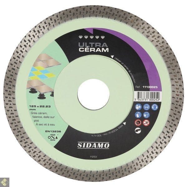 Sidamo - Disque diamant ULTRA CÉRAM D. 115x22,23xH10mm