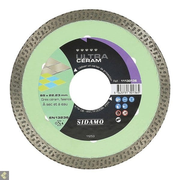 Sidamo - Disque diamant ULTRA CÉRAM D. 85x22,23xH7mm