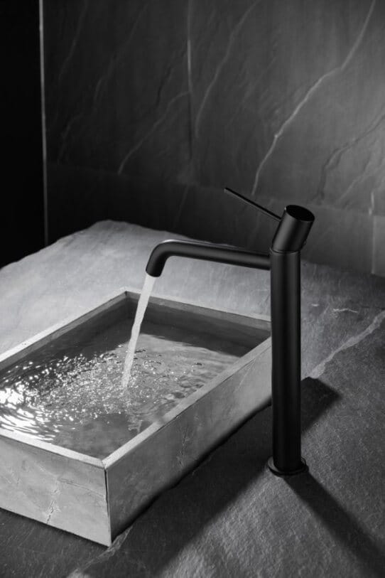 MITIGEUR LAVABO GALA HAUT NOIR MAT – Image 5