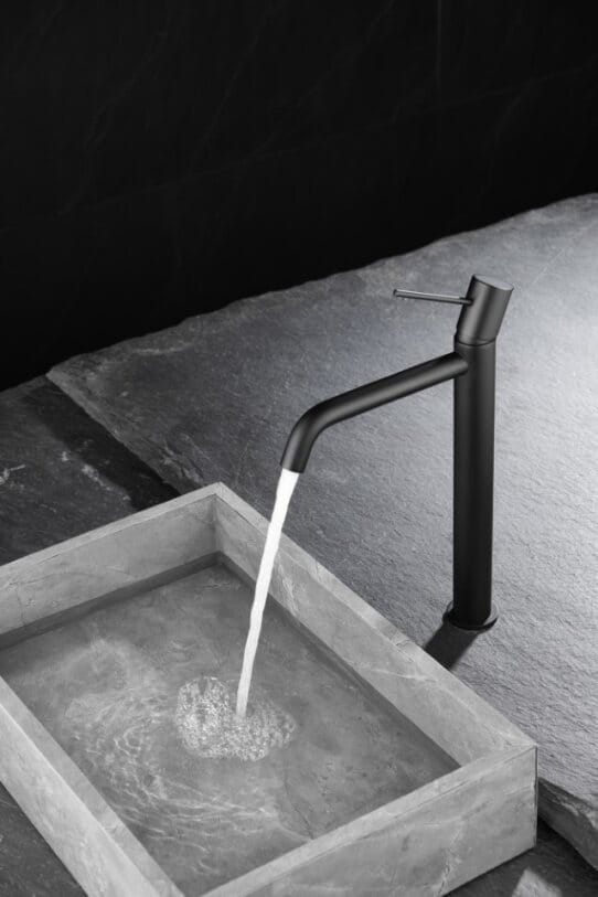 MITIGEUR LAVABO GALA HAUT NOIR MAT – Image 2