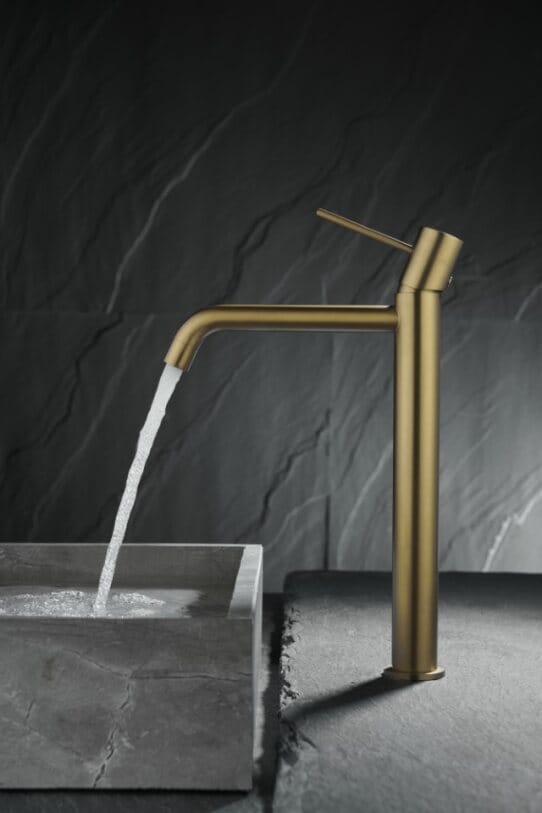 MITIGEUR LAVABO GALA HAUT OR BROSSE