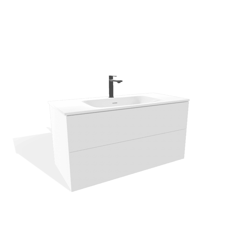MEUBLE FUJI BLANC CRAIE 1000 2 tiroirs