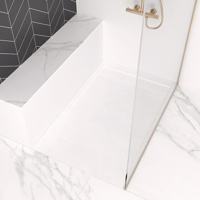 RECEVEUR SOLIDSTONE BILBAO BLANC 90x180 – Image 4