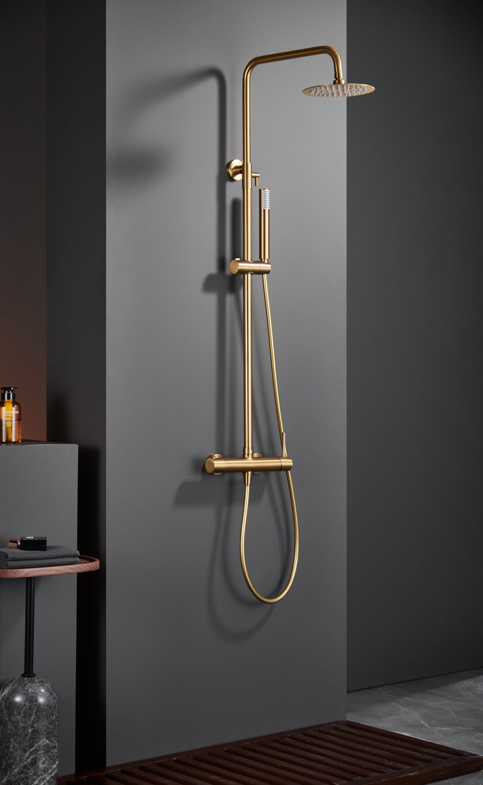 COLONNE DE DOUCHE MONOCOMMANDE MONZA OR BROSSE – Image 2