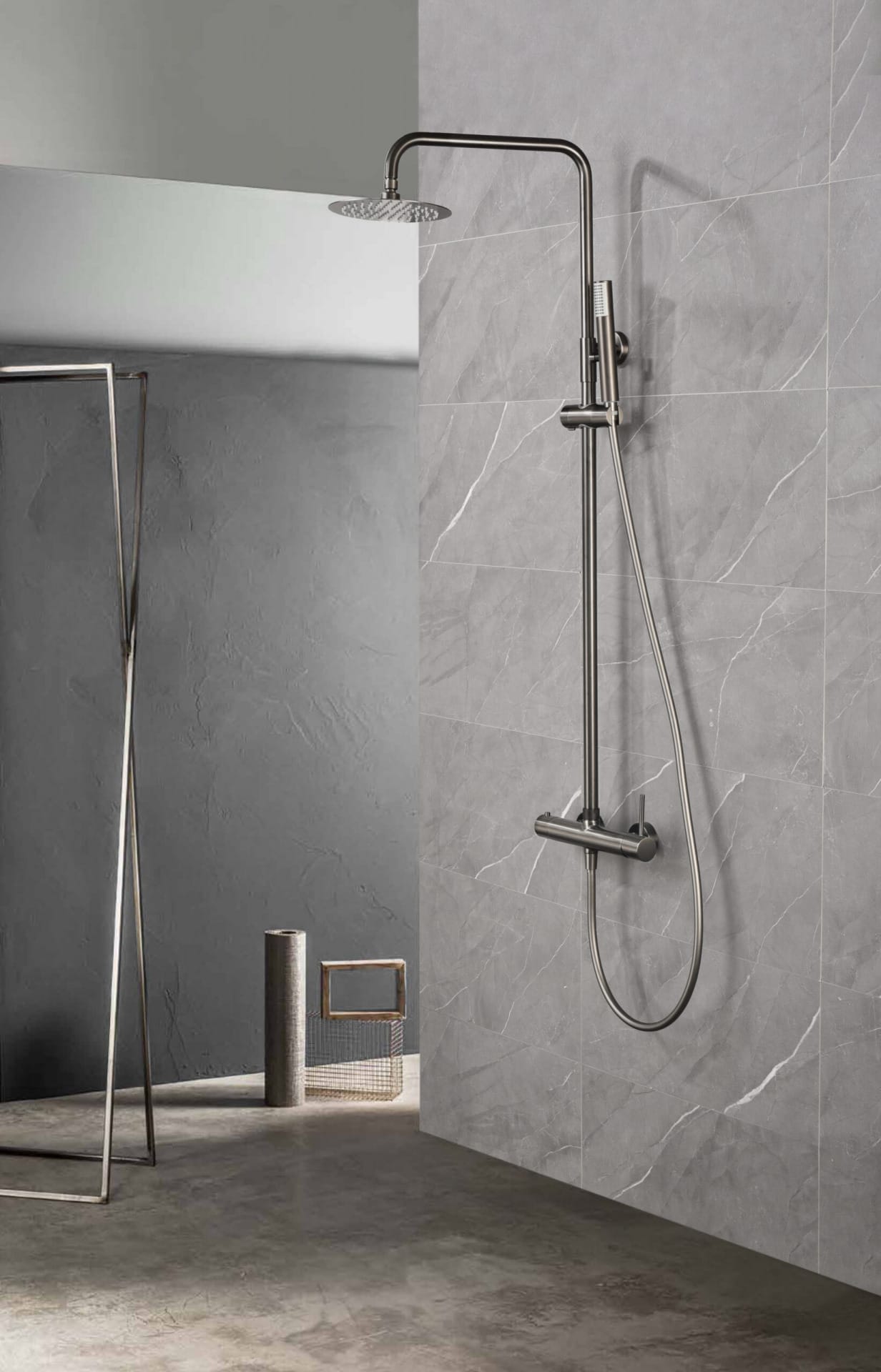 COLONNE DE DOUCHE MONOCOMMANDE MONZA BLACK GUN METAL – Image 2