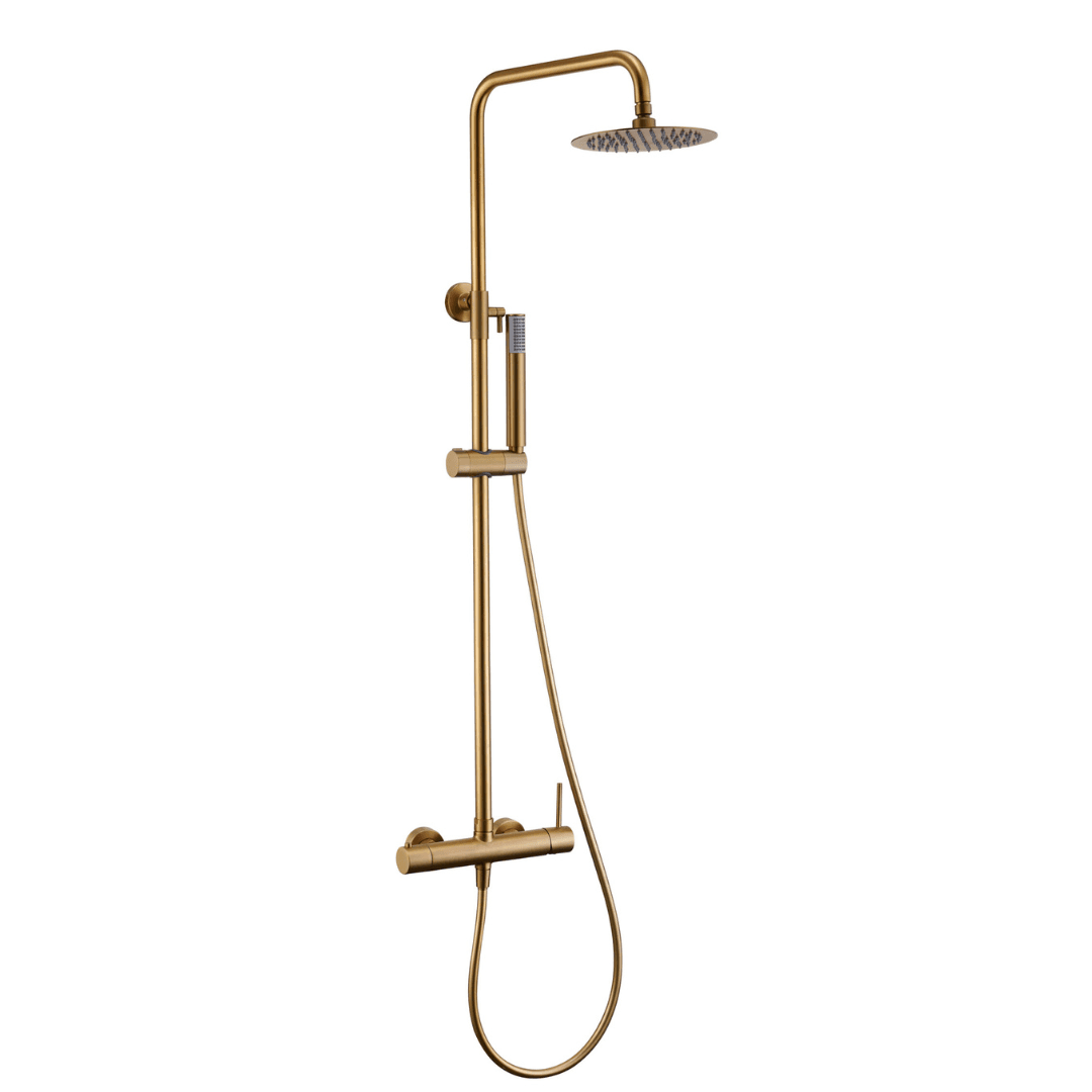 COLONNE DE DOUCHE MONOCOMMANDE MONZA OR BROSSE