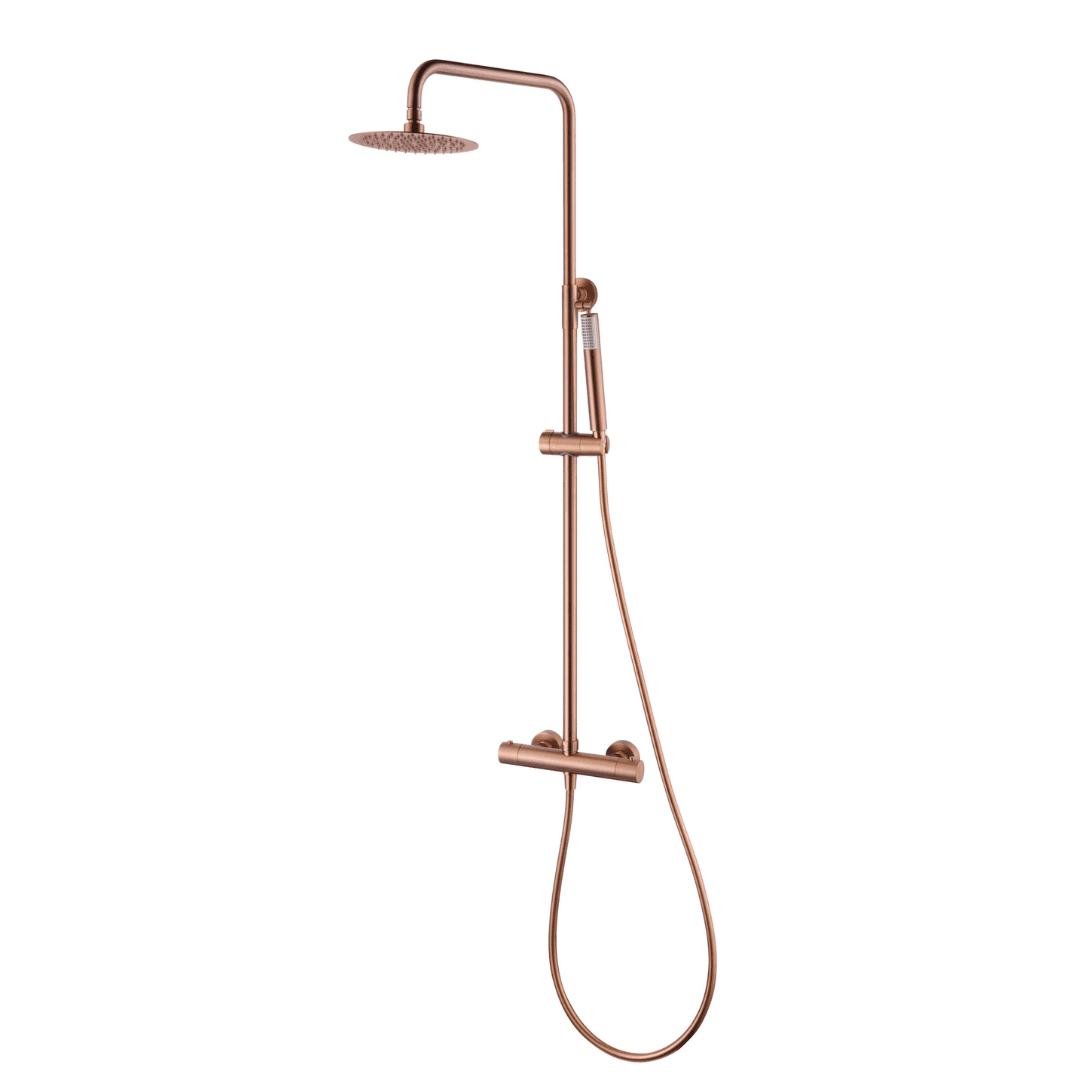 COLONNE DE DOUCHE THERMOSTATIQUE MONZA OR ROSE BROSSE