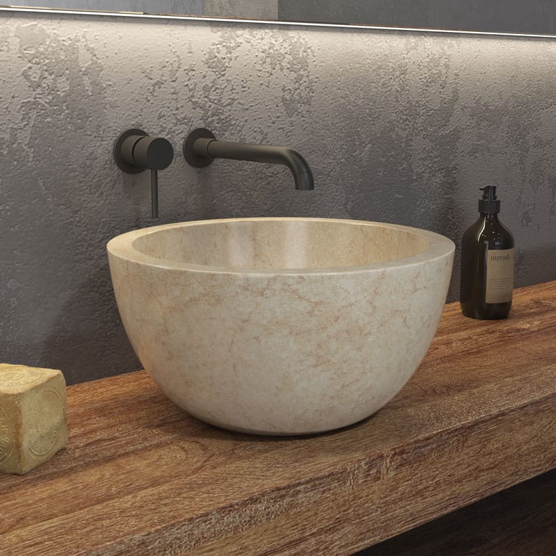 VASQUE A POSER EN PIERRE LEYLA CREME Ø400