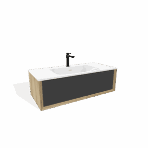 MEUBLE DAKOTA 100CM GRIS ANTHRACITE LAQUE MAT