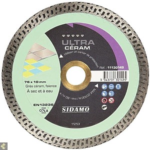 Sidamo – Disque diamant ULTRA CÉRAM D. 76x10x6mm