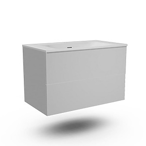 MEUBLE FREGATE 140CM LUNE VELOURS DOUBLE VASQUE