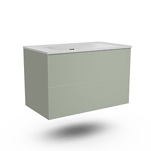 MEUBLE FREGATE 140CM ALOE VELOURS DOUBLE VASQUE