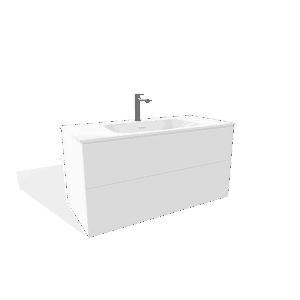 MEUBLE FUJI BLANC CRAIE 1000 2 tiroirs