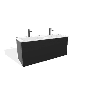 MEUBLE FUJI NOIR ABSOLU 1200