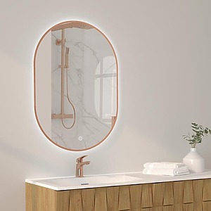 MIROIR FALBALA CONTOURS CUIVRE BROSSÈ 60CM