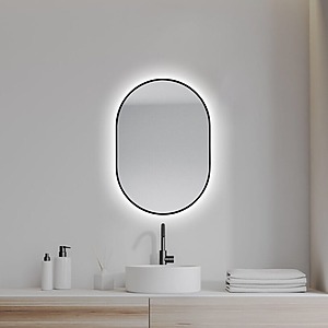 MIROIR FALBALA CONTOURS NOIR MAT 60CM