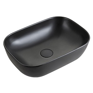 VASQUE OVALE A POSER CERAMIQUE CALYPSO NOIR MAT