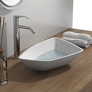 VASQUE A POSER SOLID SURFACE CREA BLANC GRANITÈ