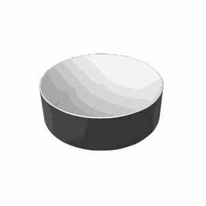 VASQUE CERAMIQUE RONDE A POSER HELIUM BLANC ET NOIR MAT